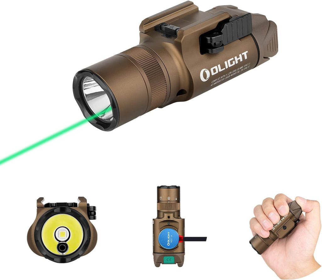 1350 Lumens Rechargeable Tactical Flashlight with Green Beam and White LED W858