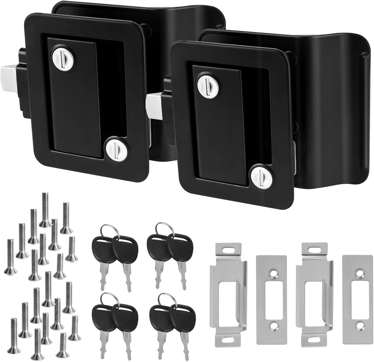 RV Door Lock with Paddle Deadbolt, 2 PCS Trailer Door Latch Replacement Kit X560866