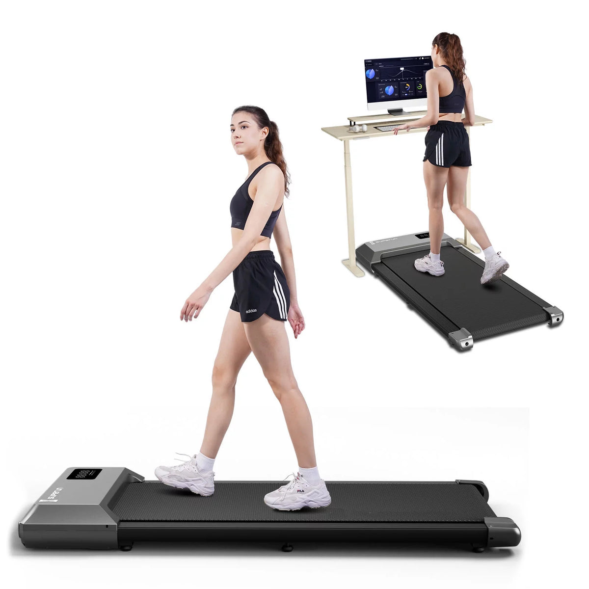 2.5Hp Walking Pad Under Desk Treadmill with Remote Control and LED Display E13166
