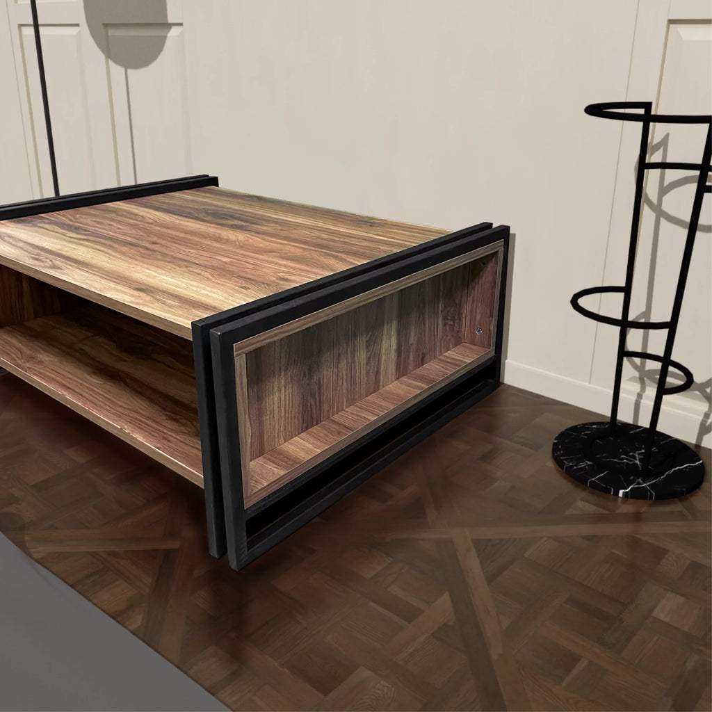 Mid-Century Modern Wood Coffee Table with Storage R378443