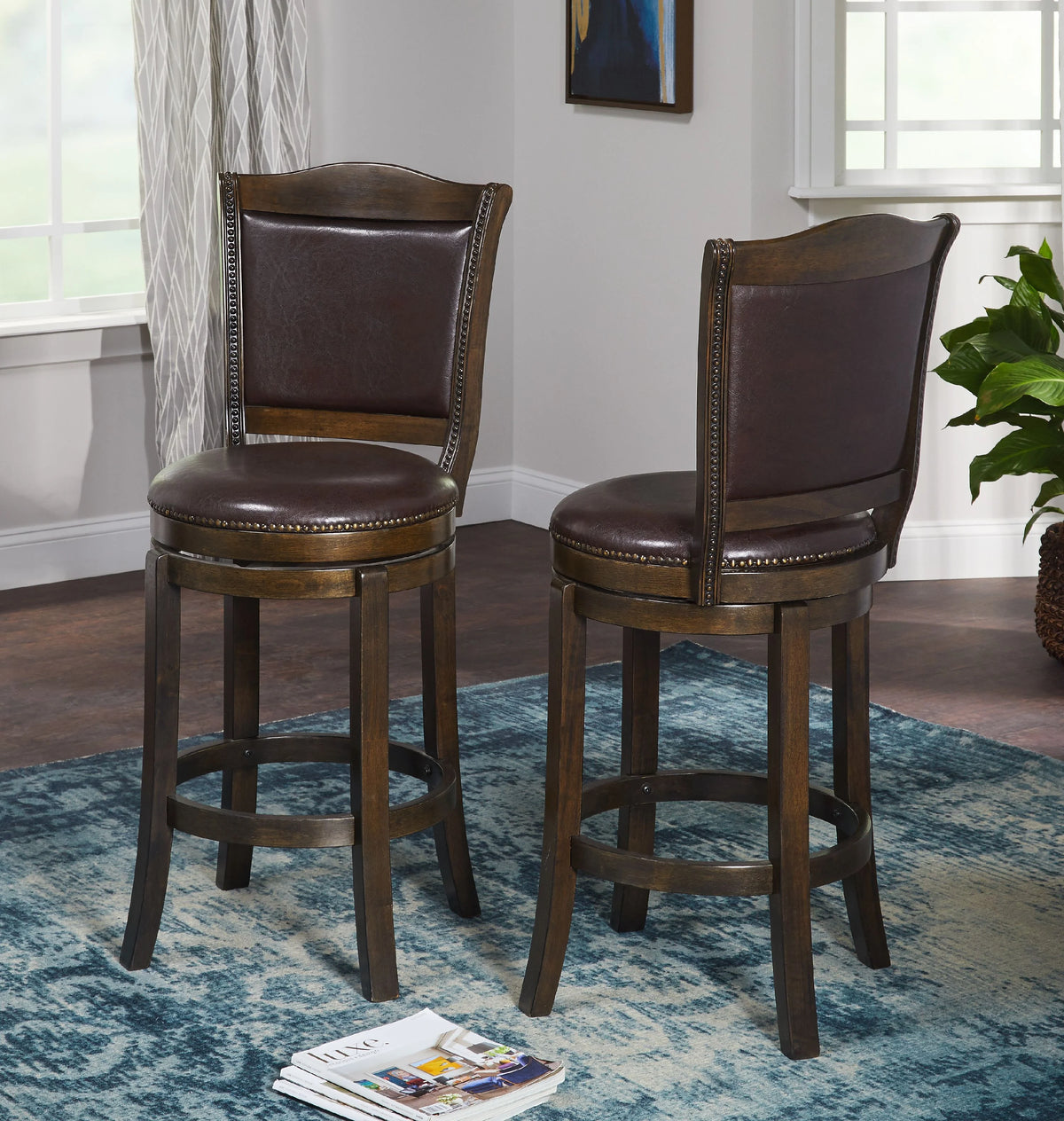 Brown 30" Set of 2 Barstools G849