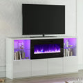 White Electric Fireplace TV Stand up to 75" H433