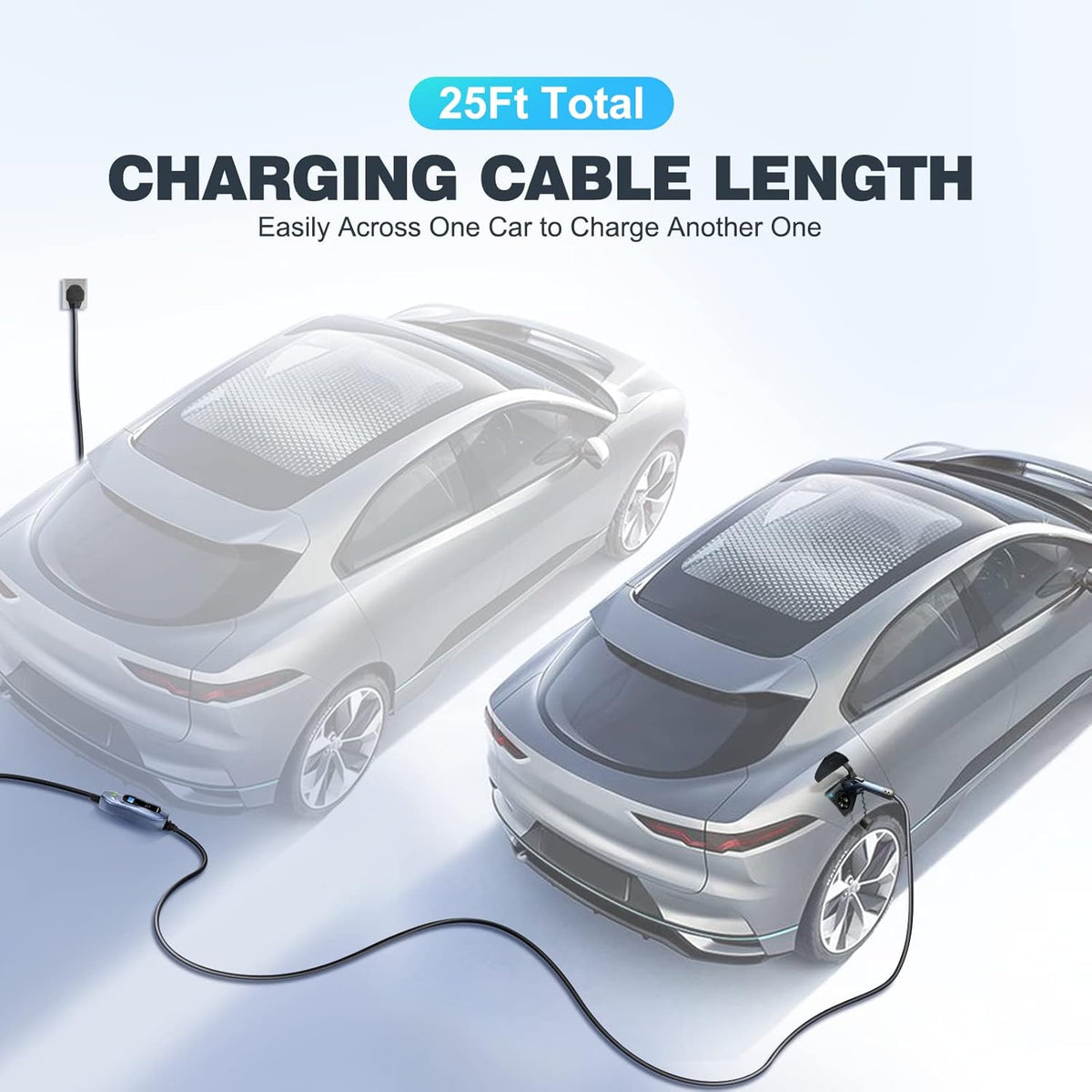 Portable EV Charger 40 Amp 240 Volt 25ft Cable with NEMA 14-50P A53226