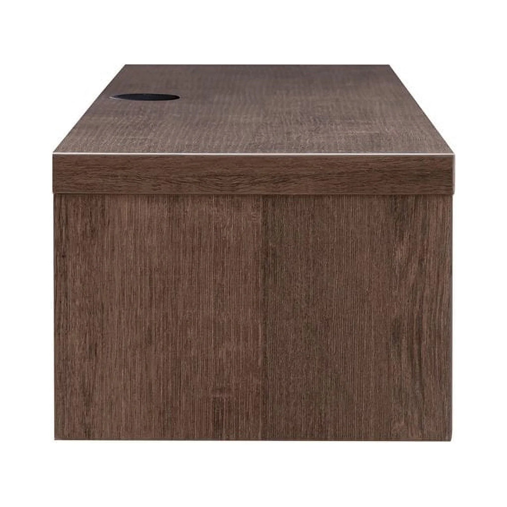 Walnut Oak Wood Floating TV Stand with Storage V524