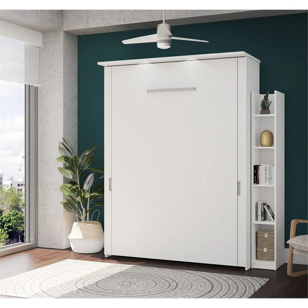 Queen Murphy Bed and Storage Unit in White C43448