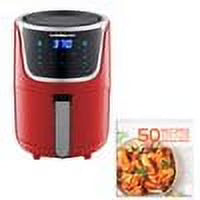 Red/Silver Electric Mini Air Fryer with Digital Touchscreen P815