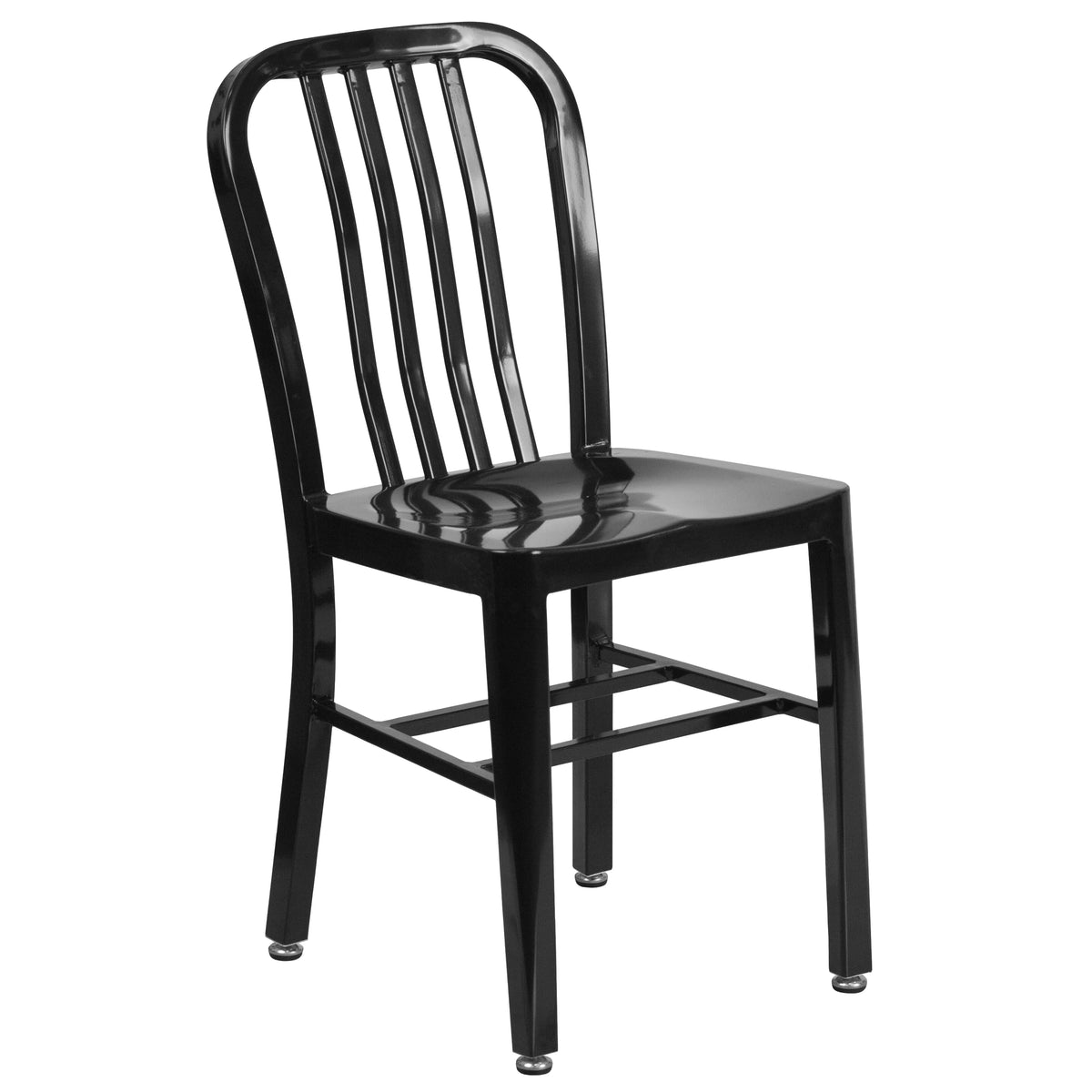 18 Inch Black Galvanized Steel Indoor/Outdoor Dining Chair S215157