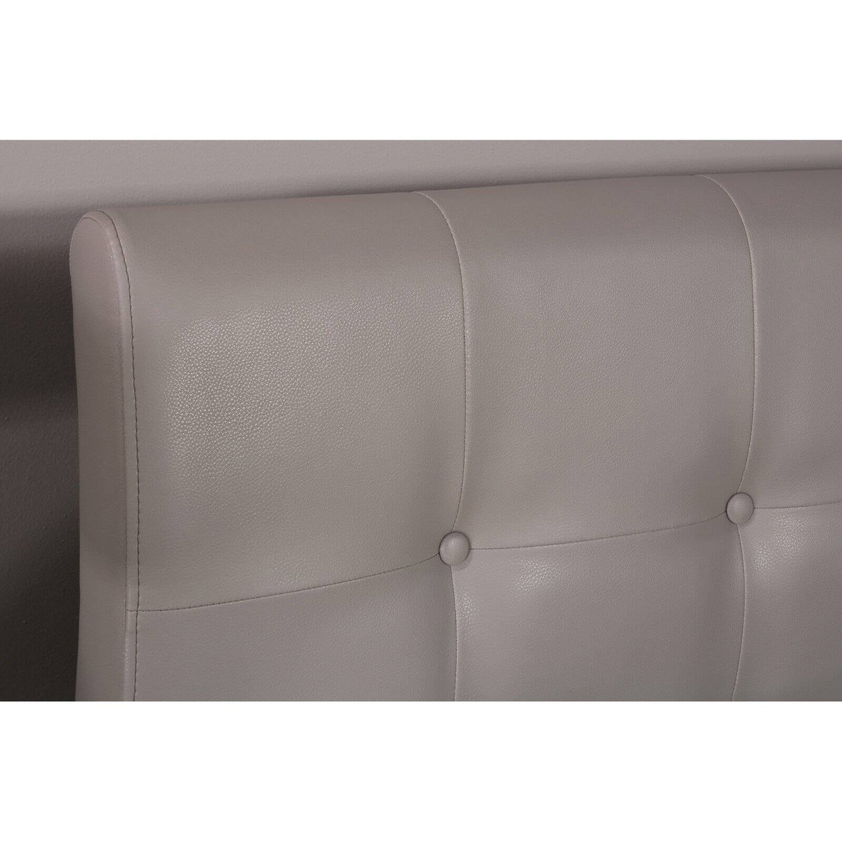 Gray Faux Leather Upholstered Queen Headboard A42656