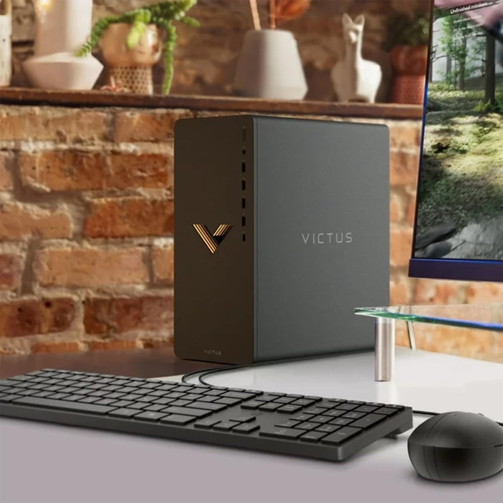 Black Gaming Desktop with AMD Ryzen 5 5600G, AMD Radeon RX 6400, 16GB RAM, 512GB SSD + 1TB HDD, Windows 11 Home Q636