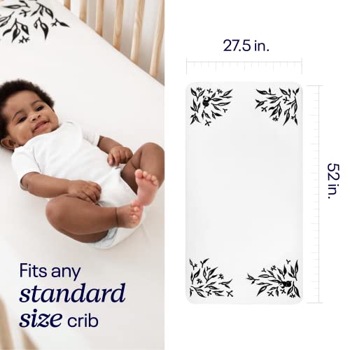 100% Cotton Fitted Sheets, Pebble Grey and White, Crib, 2 Count Y77961