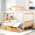 Full Size House Bed with Roof and 2 Drawers M964