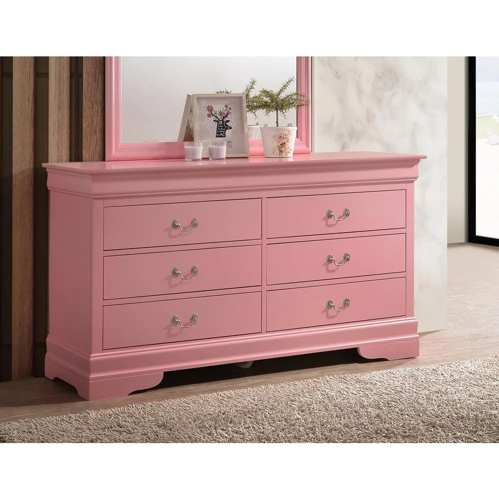 Pink 6 Drawer Double Dresser U710807
