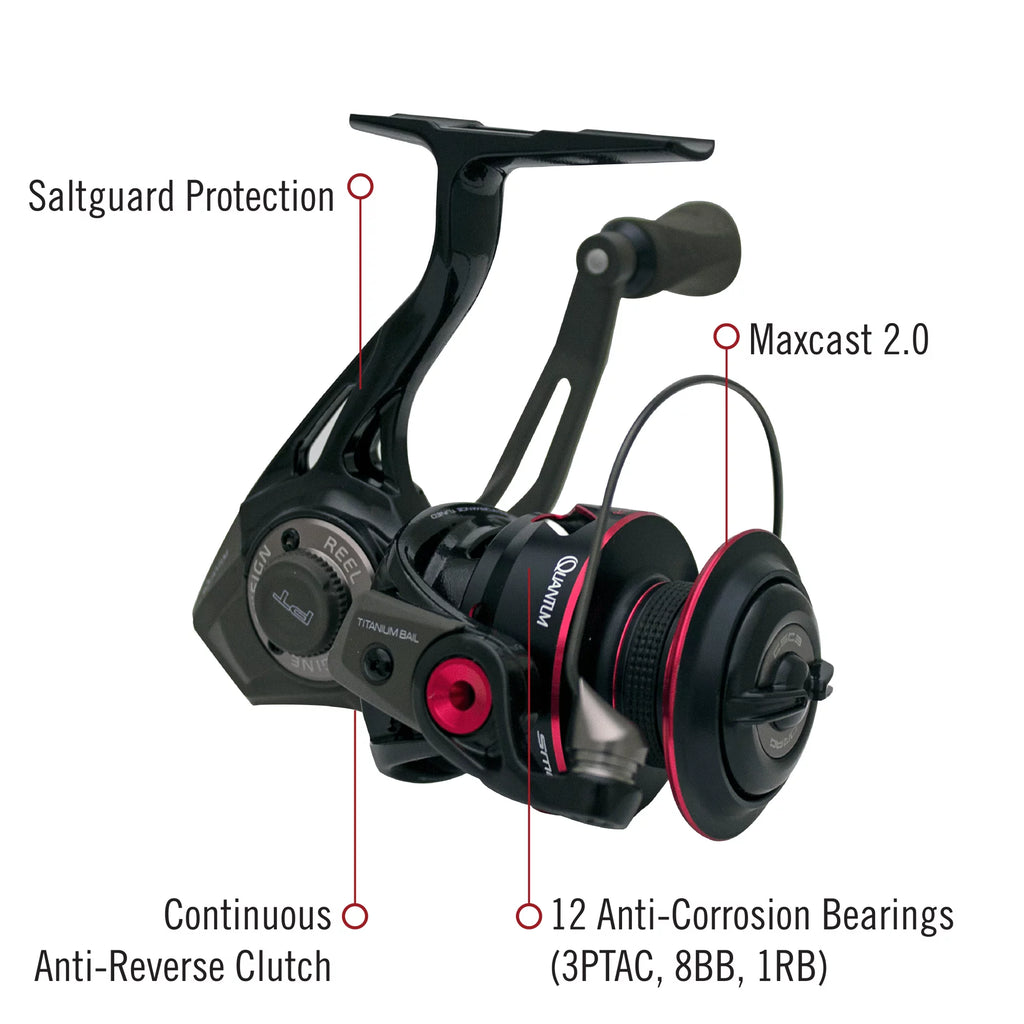 Black Size 30 Spinning Fishing Reel with 6.0:1 Gear Ratio U7818