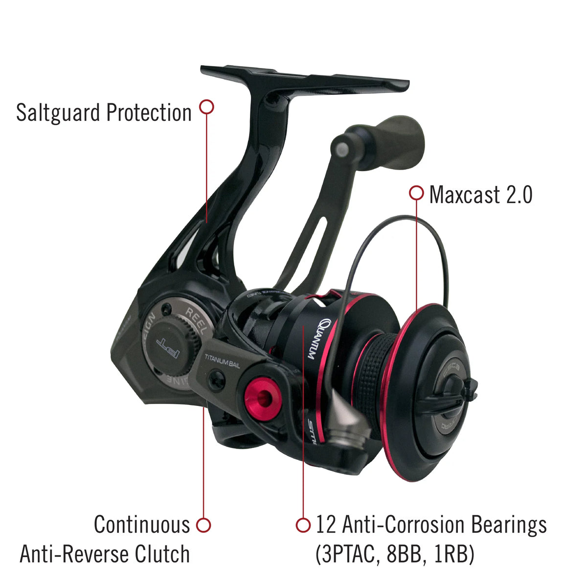 Black Size 30 Spinning Fishing Reel with 6.0:1 Gear Ratio U7818