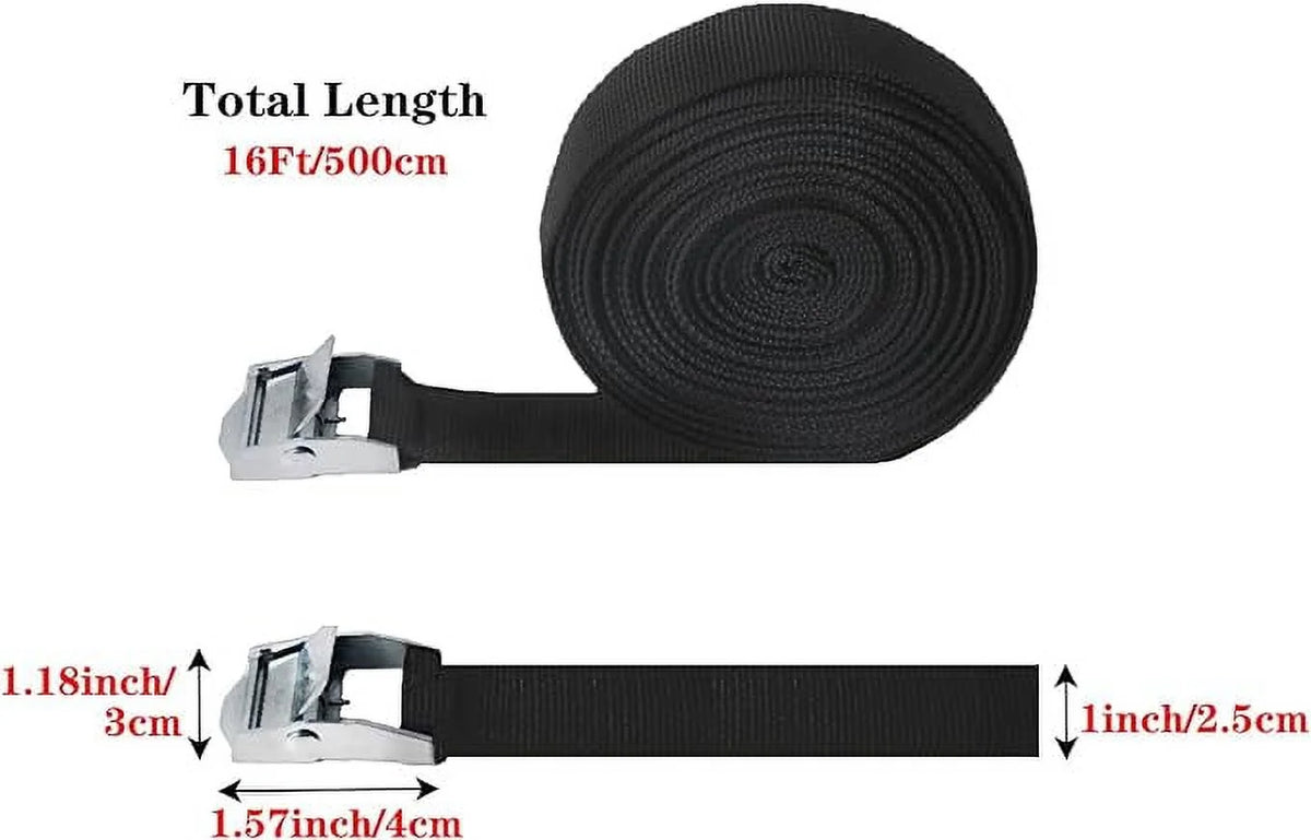 12 Packs 16ft Adjustable Cam Buckle Lashing Straps K15903