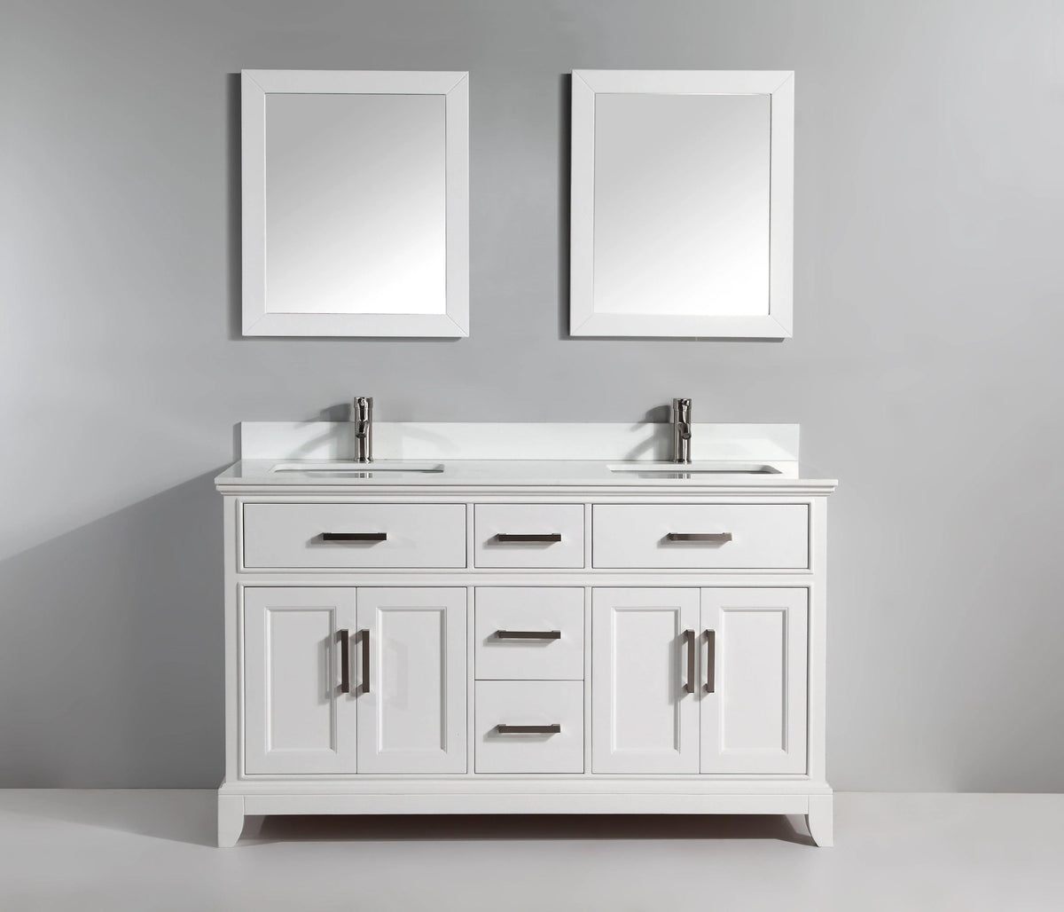 72 in. Double Sink White Vanity & Mirror P63857