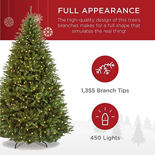 6ft Pre-Lit Douglas Fir Artificial Christmas Tree with 450 Warm White Lights Y222
