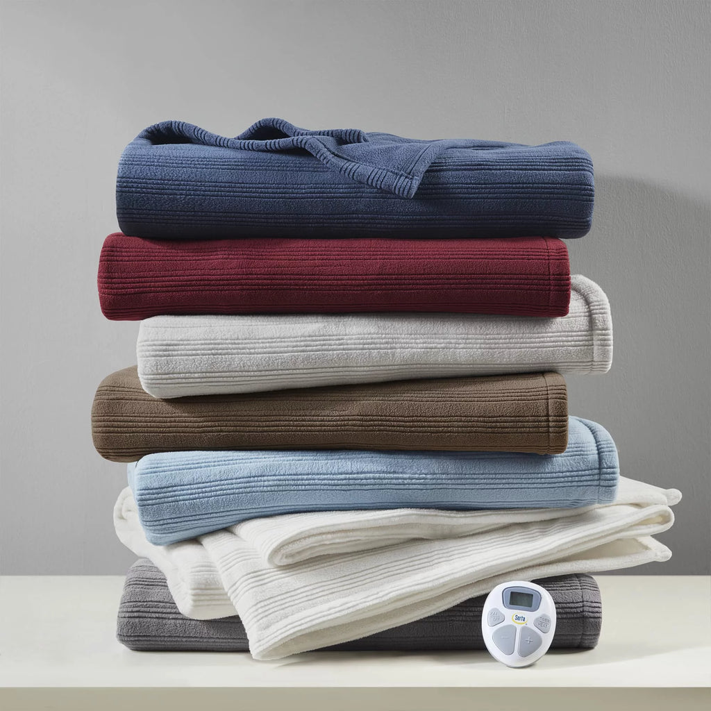 Queen Fleece Ultra Soft Electric Heated Blanket Dusty Blue S754542