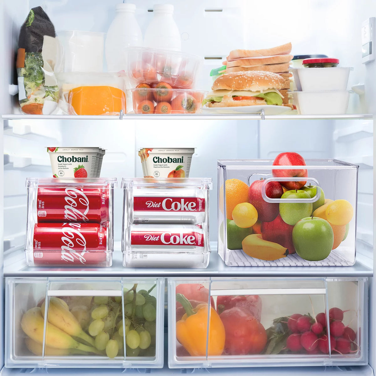 Clear 9 Cans Capacity BPA-Free Soda Can Organizer 2-Pack U9608