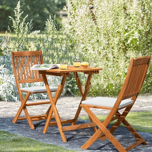 3 Piece Acacia Wood Folding Bistro Set D5688