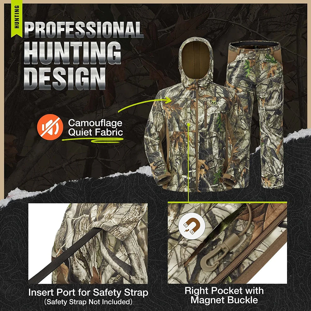 Hunting Jacket and Pants with Fleece Lining I791492