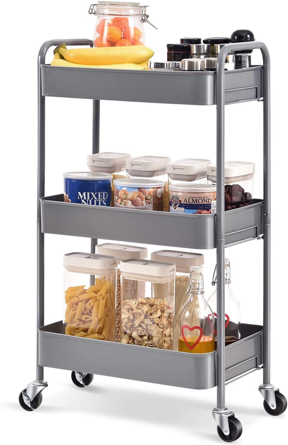 3-Tier Rolling Utility Cart with Lockable Wheels P97182