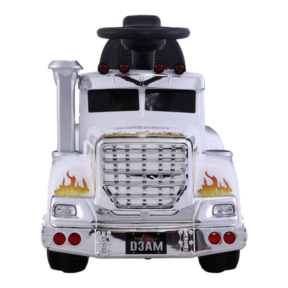 White Ride On Battery Toy Car C498