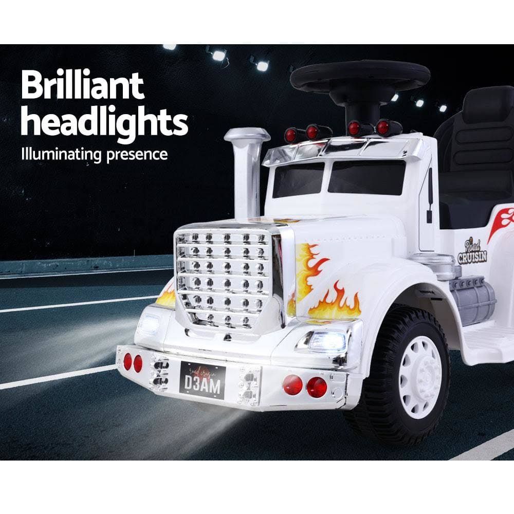 White Ride On Battery Toy Car C498
