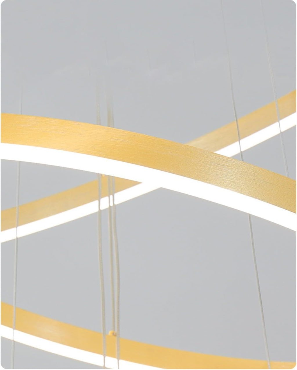 6 Rings Gold LED Chandelier with Remote Control D615