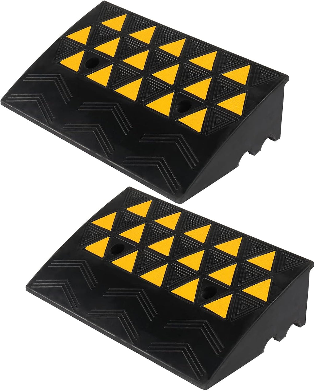 2PCS 6 Rubber Car Curb Ramps, Anti-Slip Heavy Duty Threshold Ramp with Expansion Bolts H323828