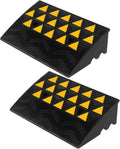 2PCS 6 Rubber Car Curb Ramps, Anti-Slip Heavy Duty Threshold Ramp with Expansion Bolts H323828