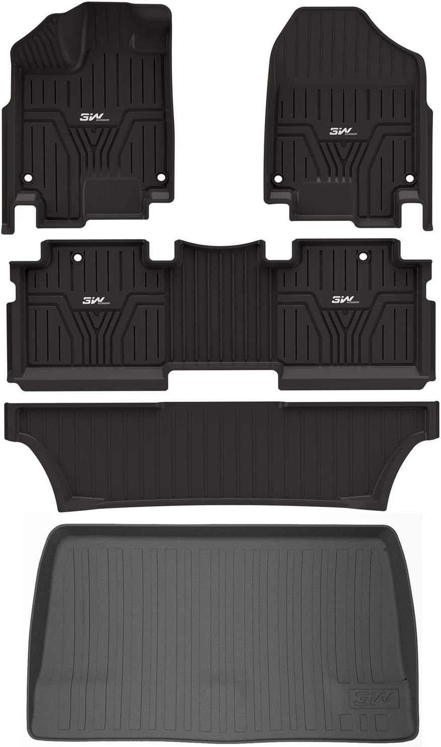 Black TPE All Weather Custom Fit Floor Liner and Cargo Mats U174