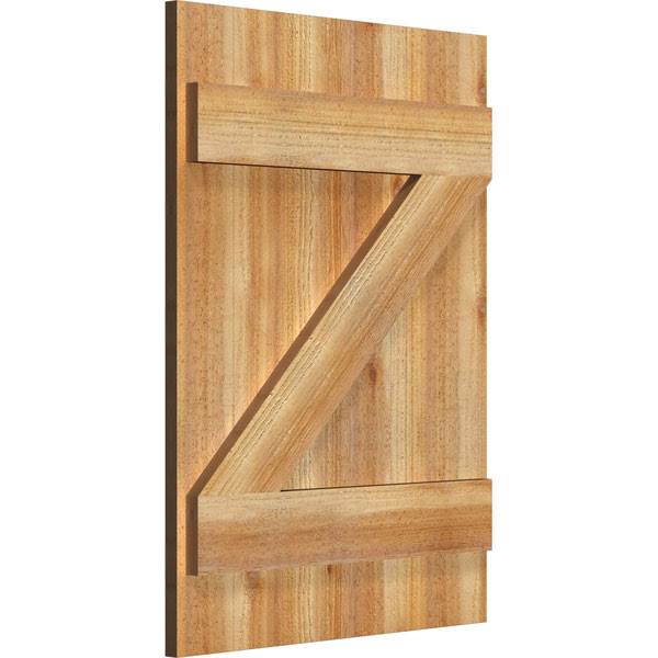 Rough Sawn Western Red Cedar Board-n-Batten Shutters with Z-Bar H20565