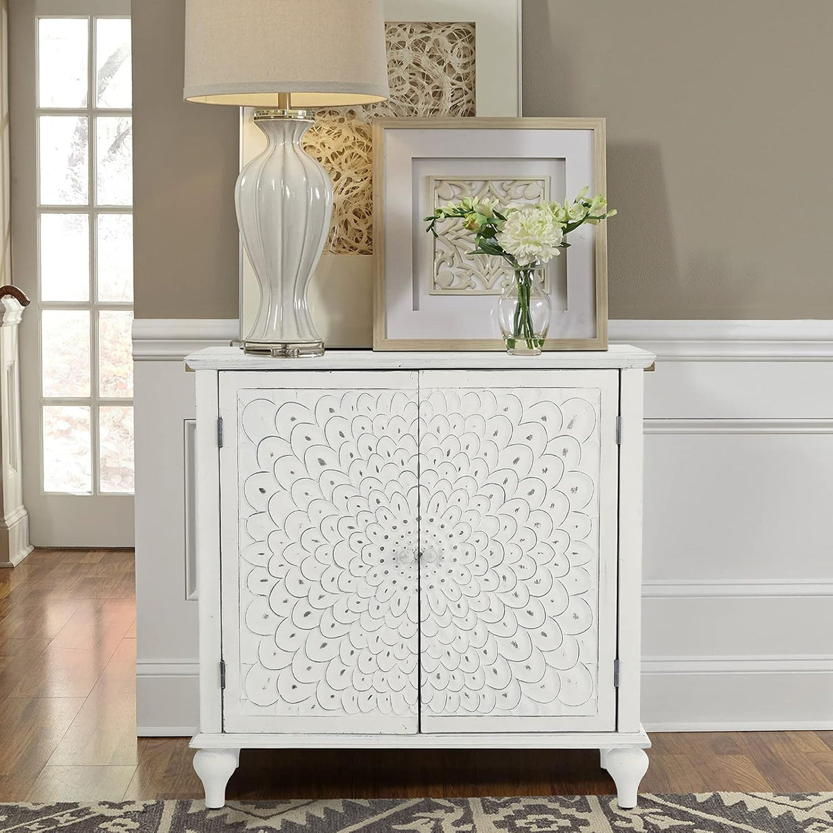 Blue Teal Storage Cabinet with 2 Doors G58885