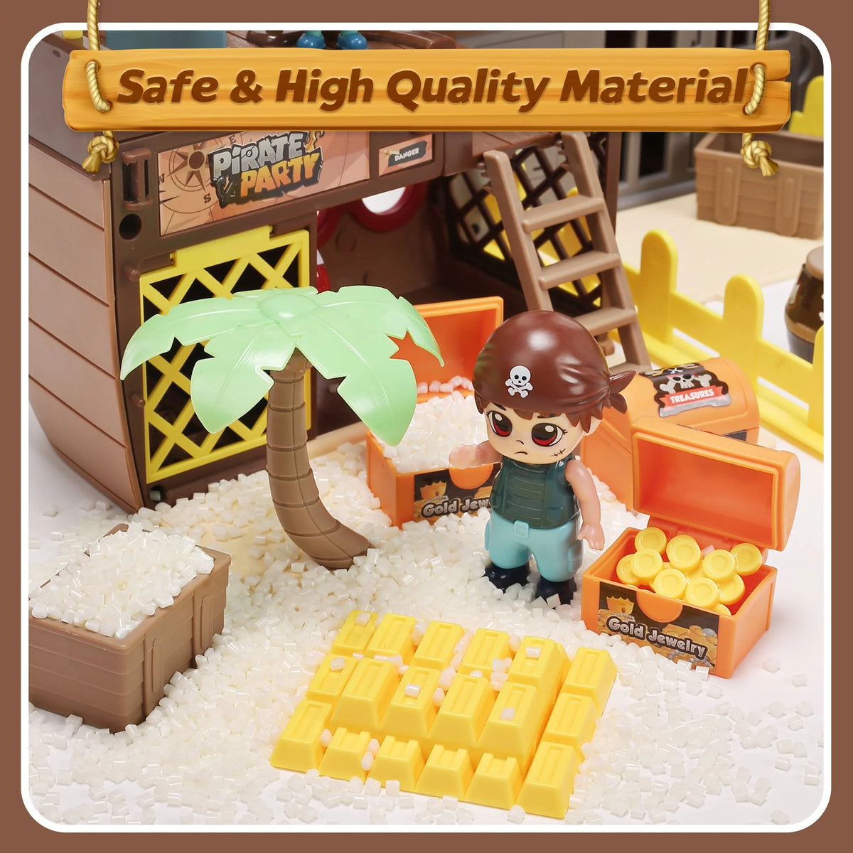 Brown Pirate Boat Toys Q643768