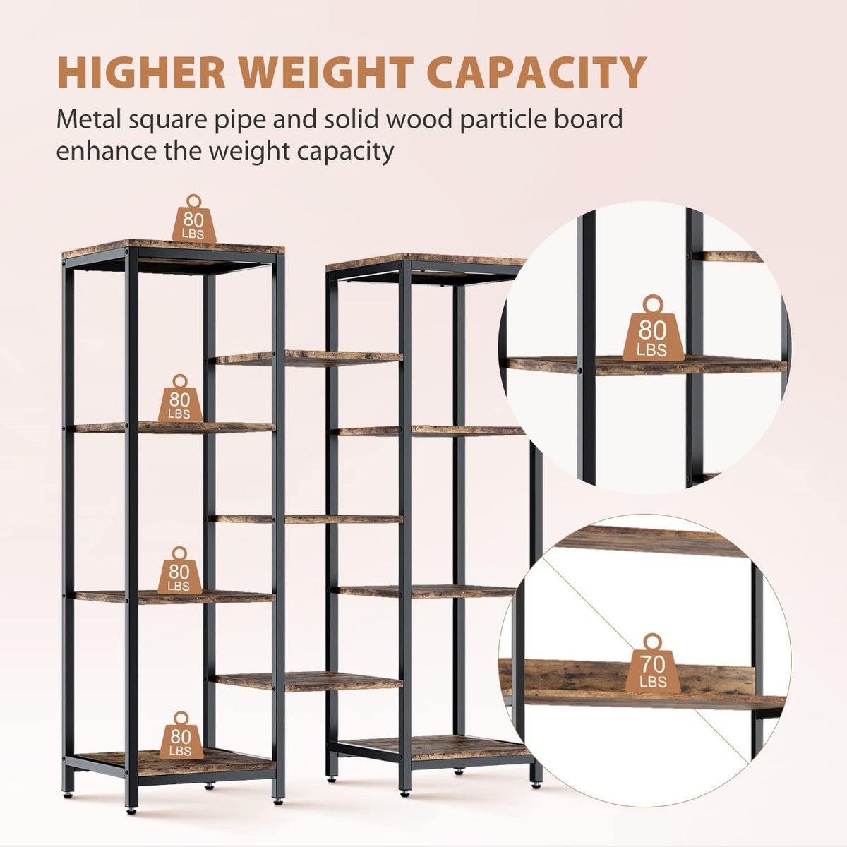 4 Tier Wood and Metal Bookshelf X965576