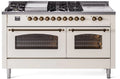 60 Dual Fuel Propane Gas Range Antique White Bronze Trim A45895