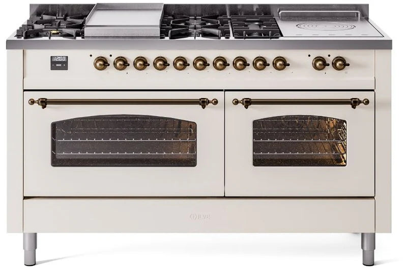60 Dual Fuel Propane Gas Range Antique White Bronze Trim A45895