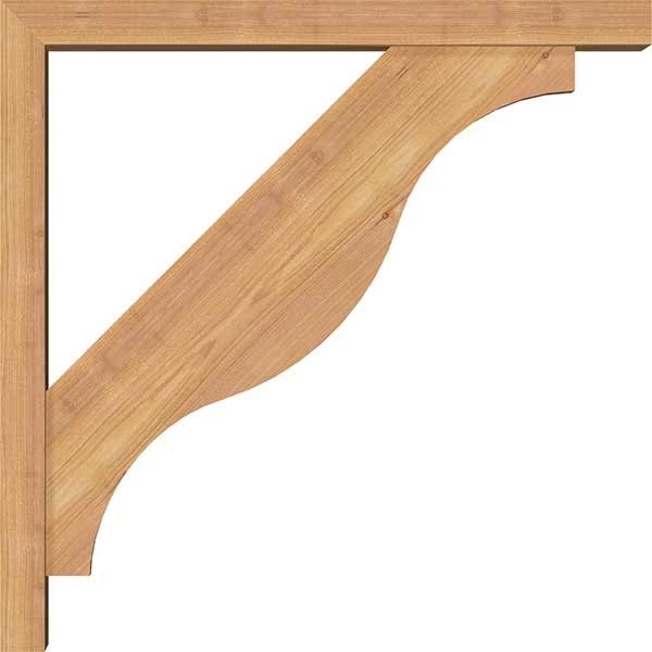 3 1/2x22W x 22x22D x 22x22H Smooth Bracket with Offset Brace, Western Red Cedar U826