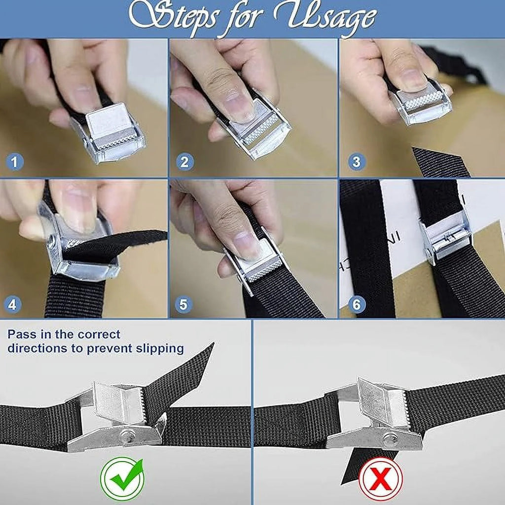12 Packs 16ft Adjustable Cam Buckle Lashing Straps K15903