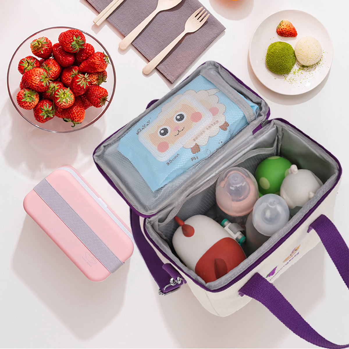 Thermal Lunch Bag Oxford Cloth Insulation Bag Waterproof Picnic Bag Y583486