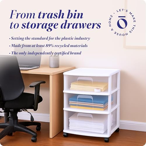 3-Tier Clear Plastic Storage Organizer Cart with Wheels S69418