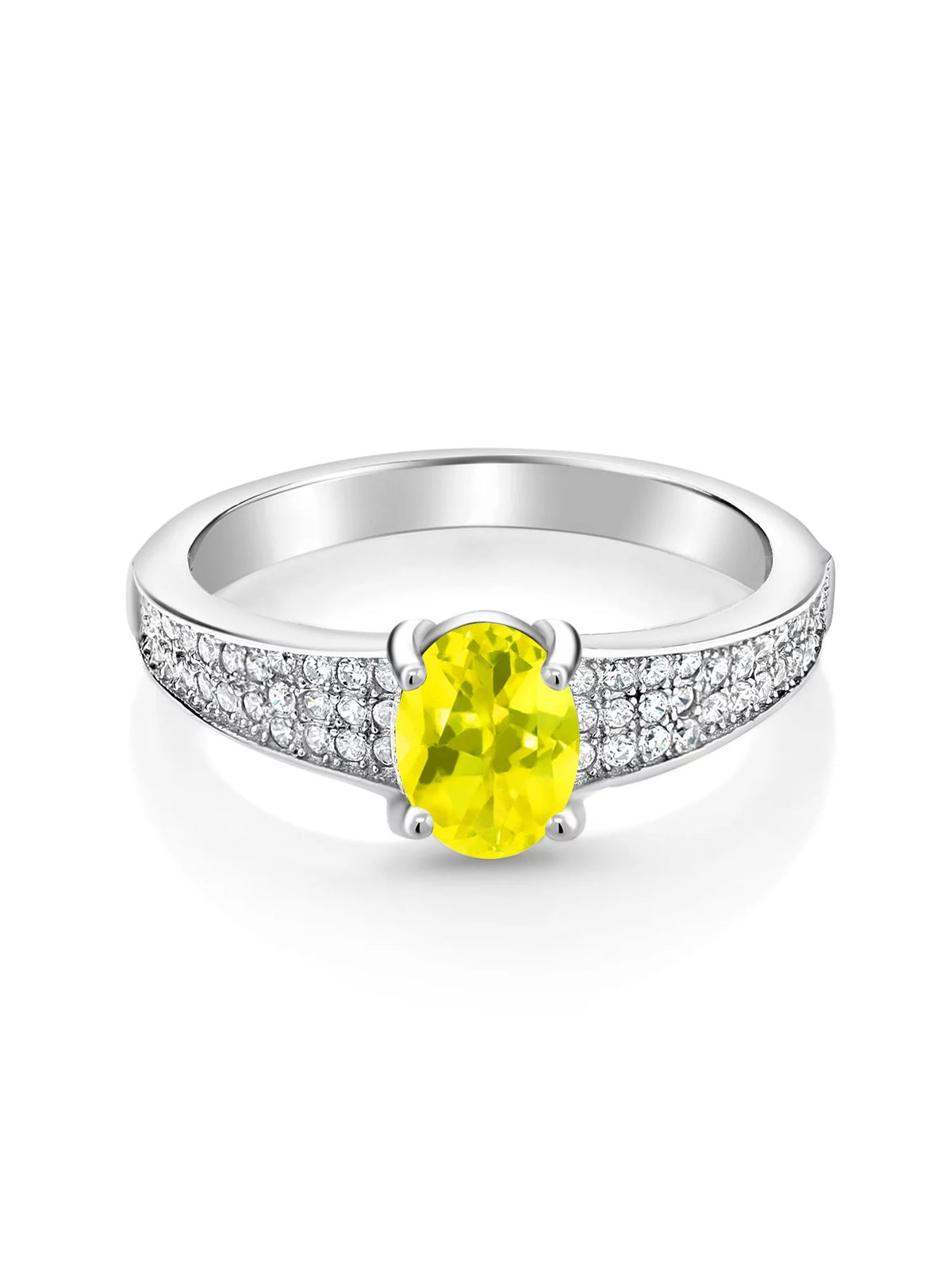 925 Sterling Silver Canary Mystic Topaz Engagement Ring Q369
