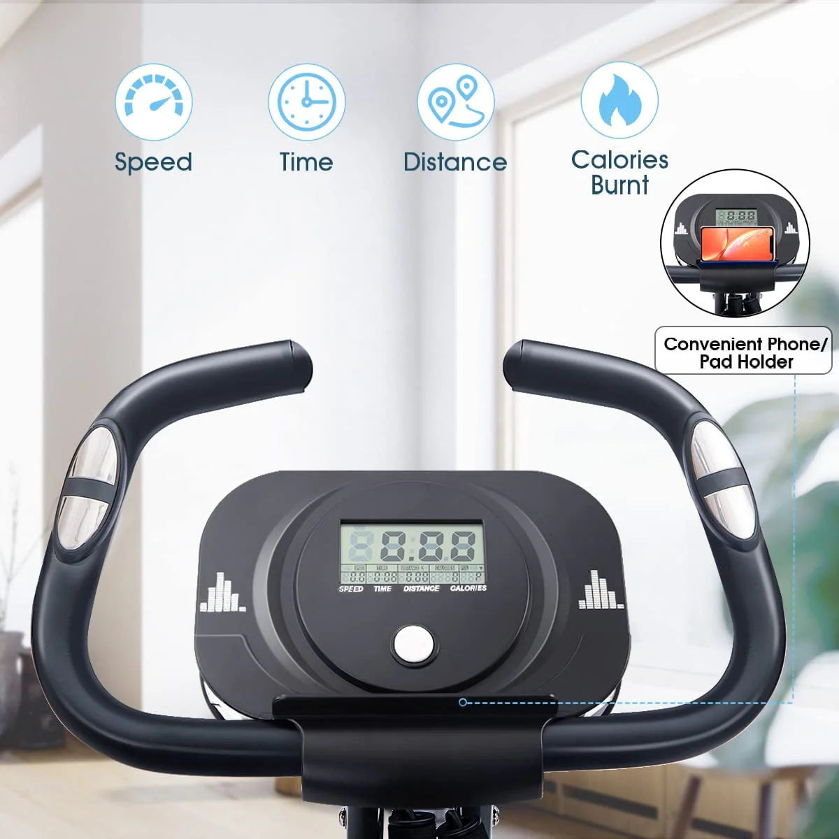 Folding 3-in-1 Recumbent Exercise Bike with Arm Resistance Bands Q988033