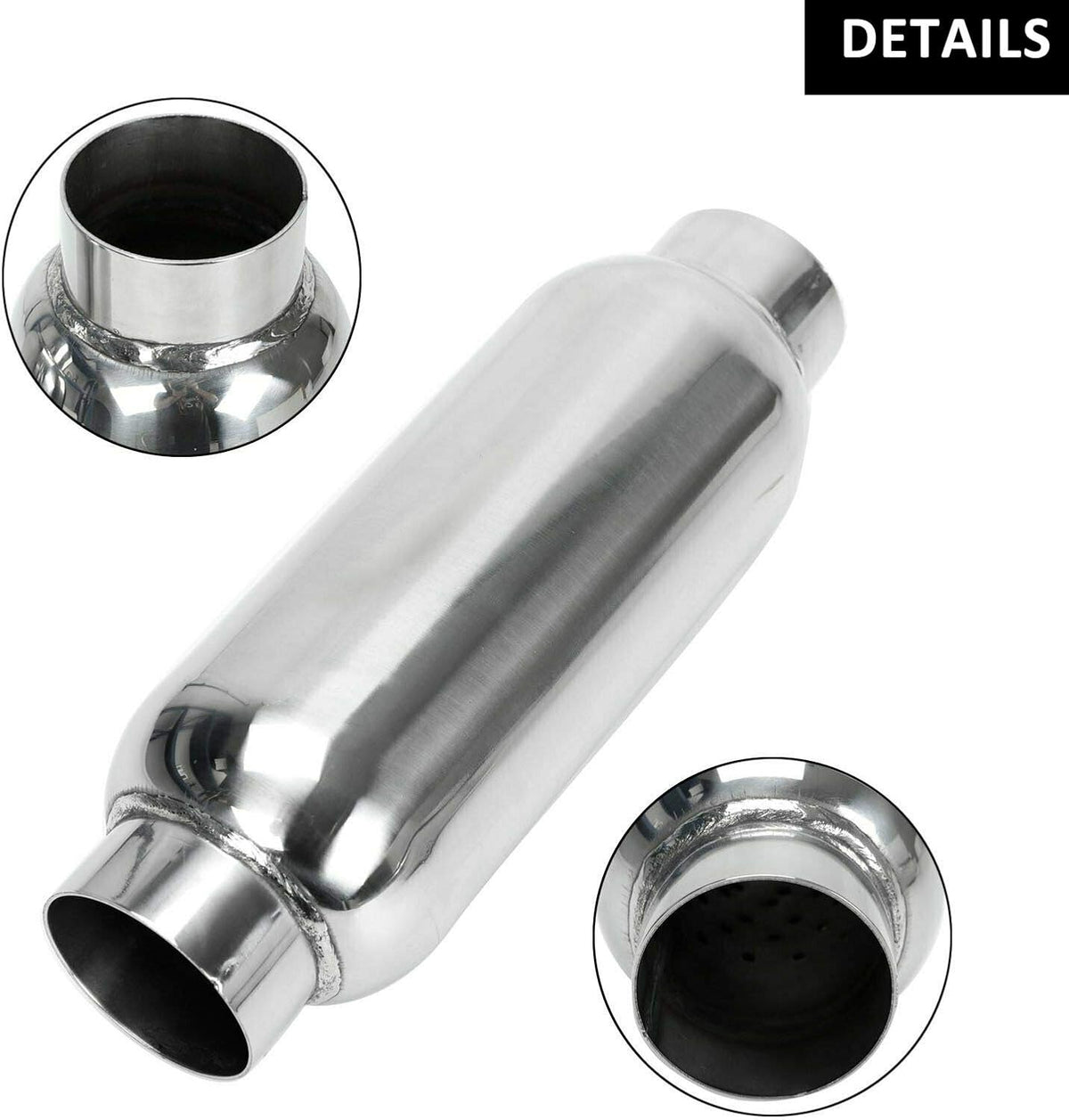 2.5 Inch Stainless Steel Weld-on Exhaust Muffler Pack of 2 Z999