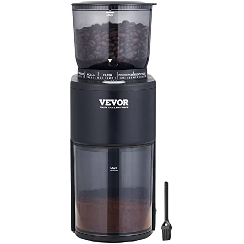 Silver Electric Conical Burr Coffee Grinder with 51 Grind Settings, 9.7 oz O6981