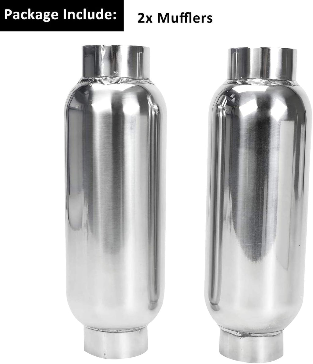 2.5 Inch Stainless Steel Weld-on Exhaust Muffler Pack of 2 Z999