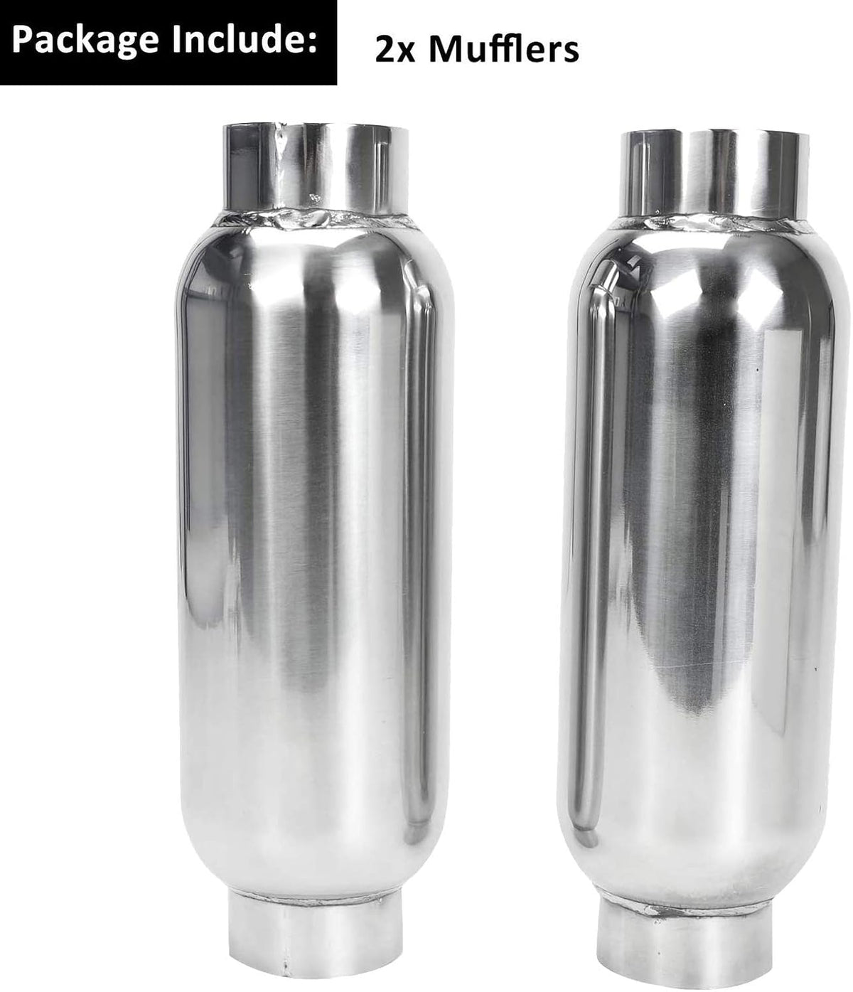 2.5 Inch Stainless Steel Weld-on Exhaust Muffler Pack of 2 Z999