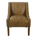 Distressed Brown Faux Leather Accent Chair Y6333