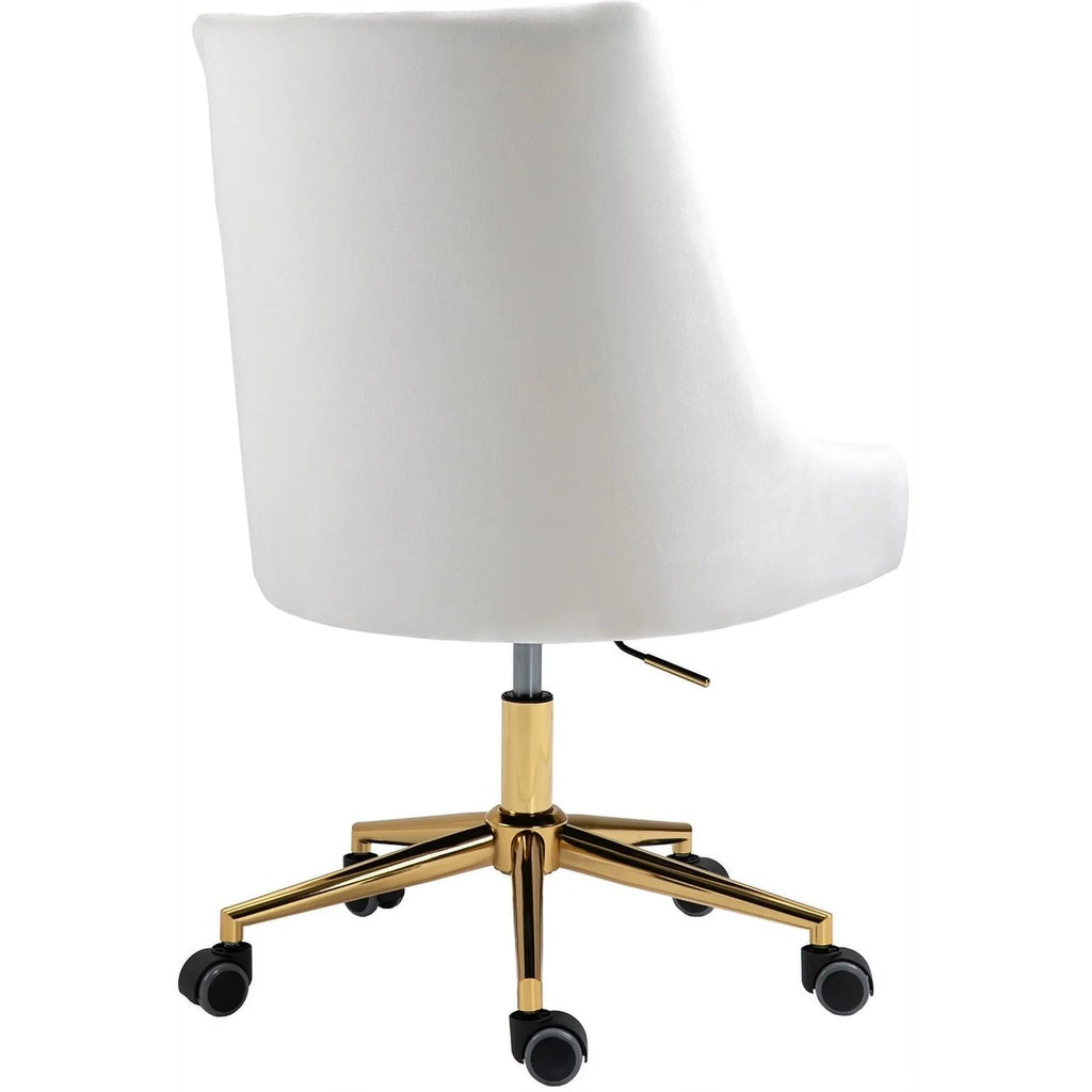 Cream Velvet Swivel Adjustable Office Chair R456852
